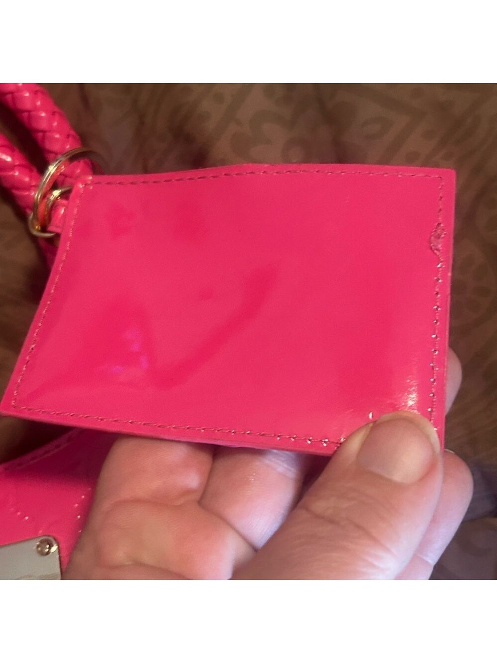 Bebe hot  Pink cross body  with Gold Accents - Picture 6 of 11